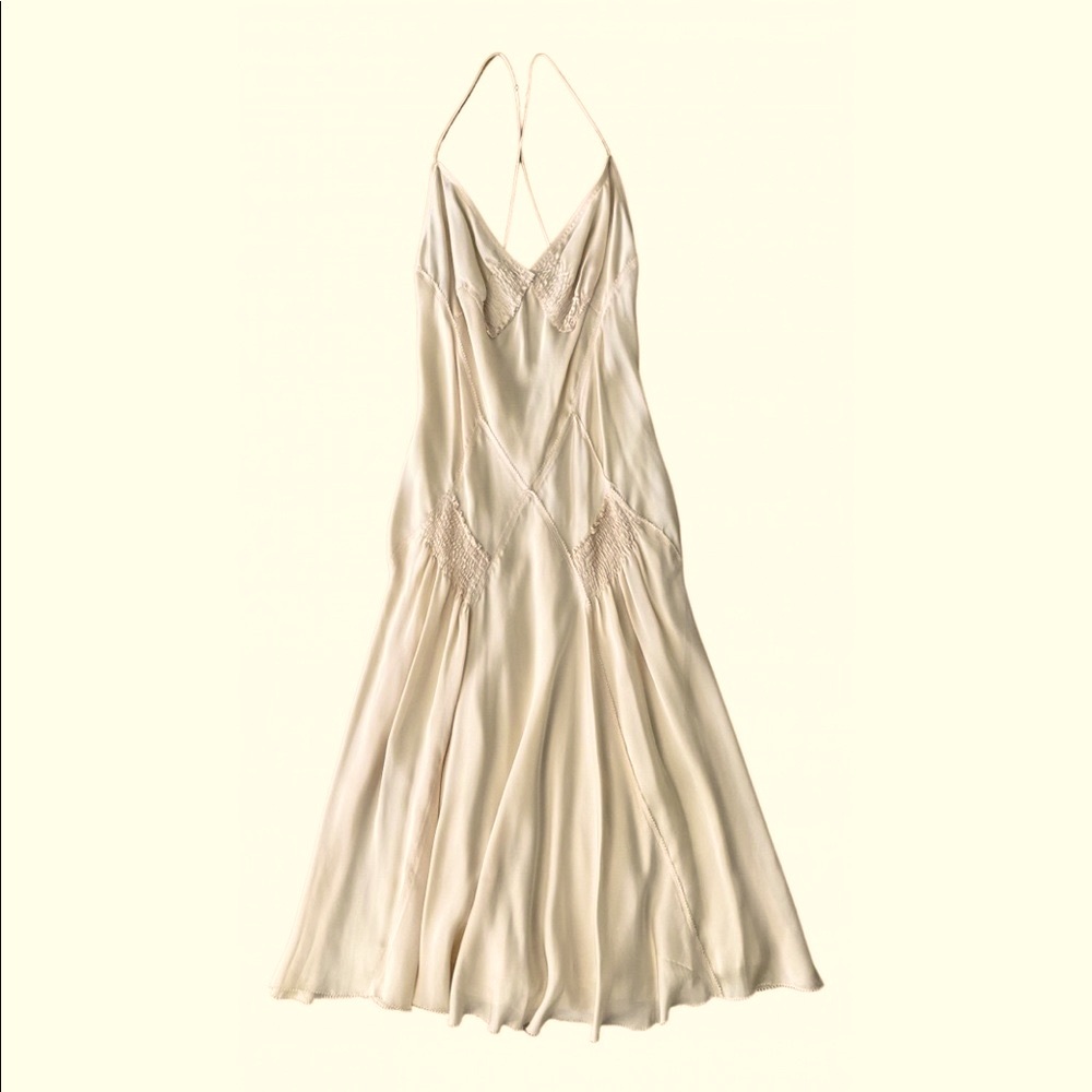 PHI Silk Satin Bias Cut Slip Dress